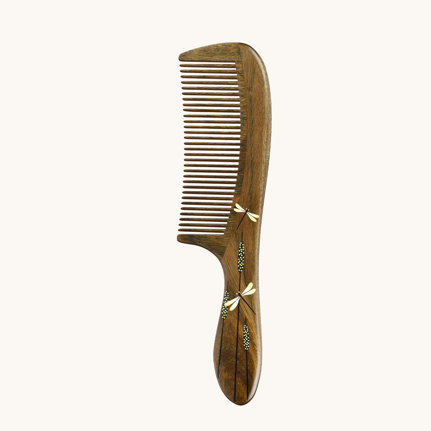 Houten kam met libelle-uitstraling Houten kam met libelle-uitstraling