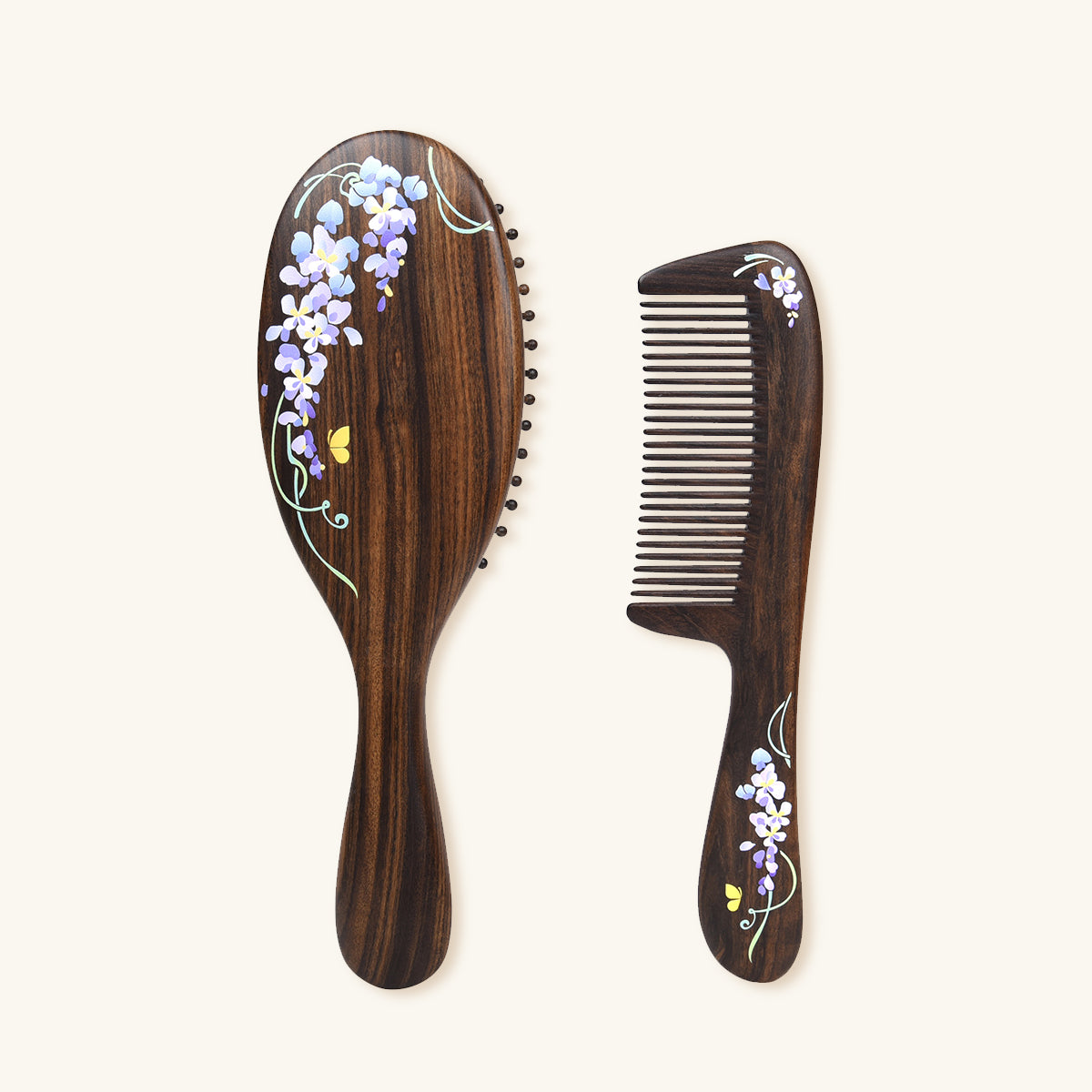 Paarse Elegantie | Lakwerk Kunst Handwerk Chacate Preto Paar Kam Cadeauset Paarse Elegantie | Lakwerk Kunst Handwerk Chacate Preto Paar Kam Cadeauset